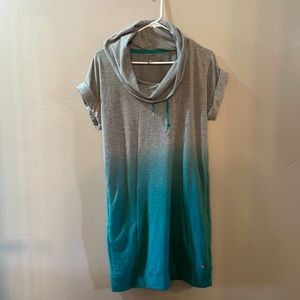 Pink Lotus cowl neck t shirt dress